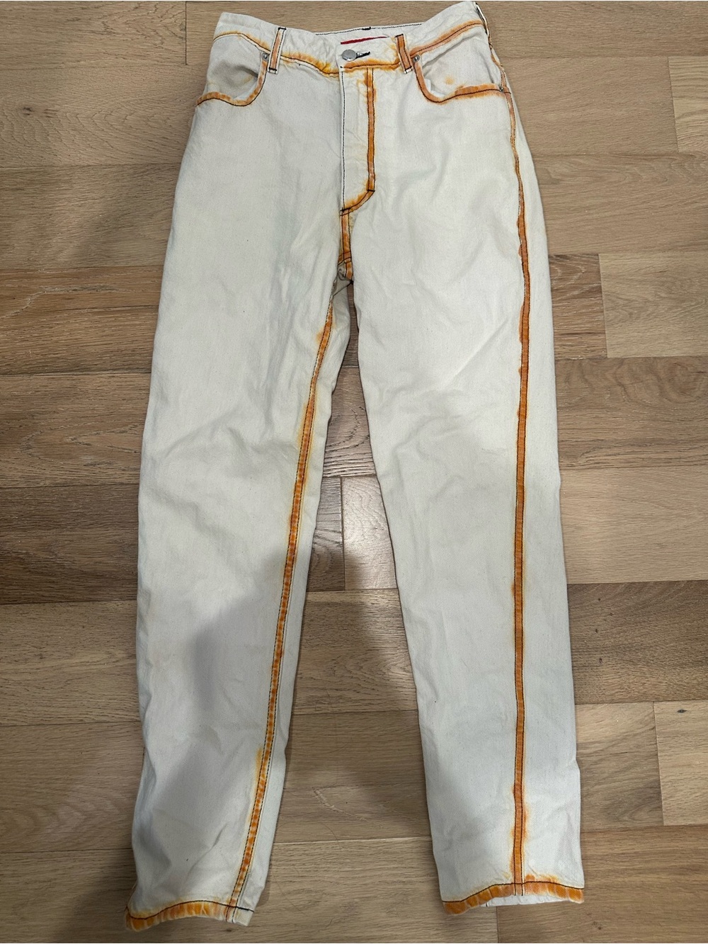 Eckhaus Latta Seam Painting Narrow Leg Jeans Size 27